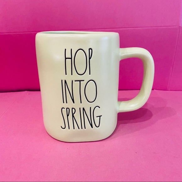 Rae Dunn Easter Green HOP INTO SPRING Mug - NEW - Picture 2 of 4